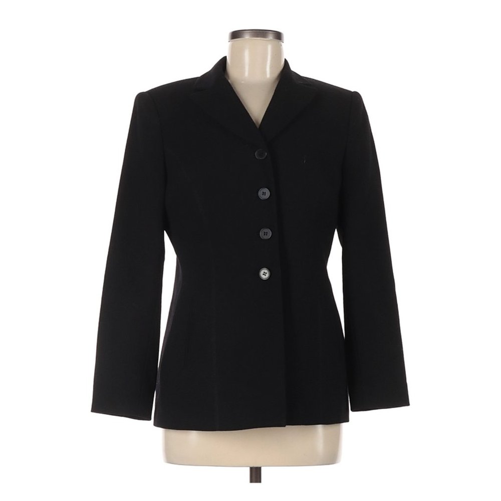 Kasper & Company ASL Wool Jacket Black Single Breasted Sz 6P #518